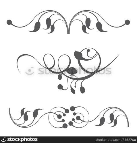 Collection of vector design elements. Classic vintage floral ornaments for cards, &#xA;banners and retro designs&#xA;