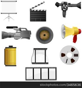 Collection of vector illustrations for cinema and photos