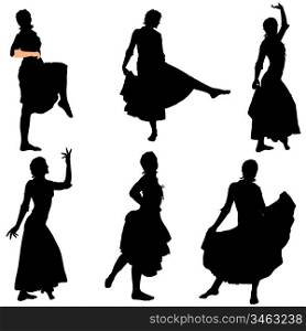 Collection of vector images of dancers