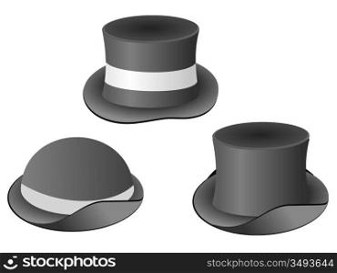 Collection of vector images of hats