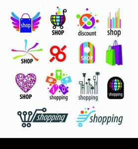 collection of vector logos and shopping discounts