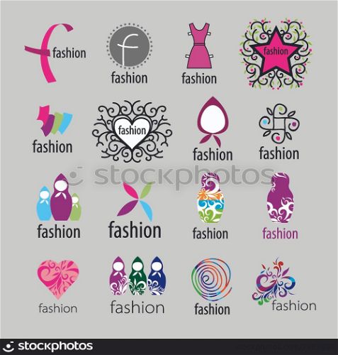 Collection of vector logos fashion accessories and clothing