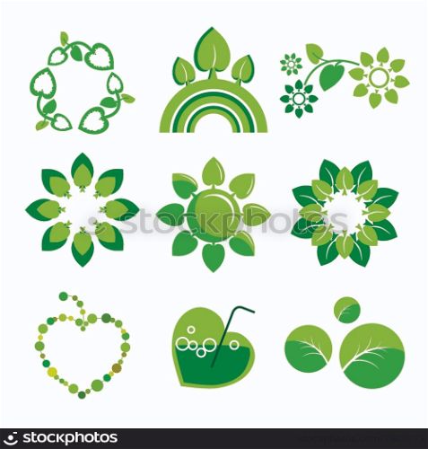 collection of vector logos health and the environment