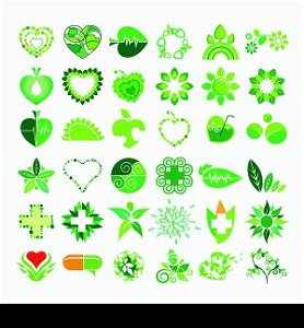 collection of vector logos health and the environment