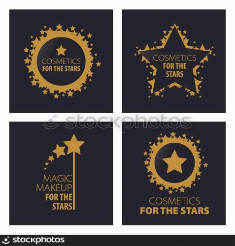collection of vector logos magic makeup for the stars