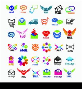 collection of vector logos mail messages