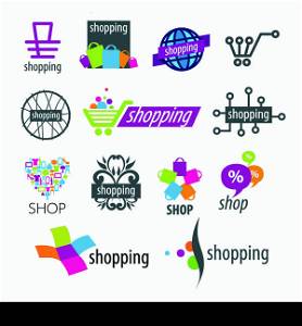collection of vector logos shopping discounts and stores