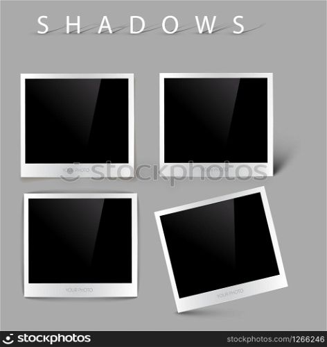 Collection of vector photos with realistic shadow effects