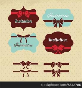 Collection of vintage labels, ribbons and bows Elements for design