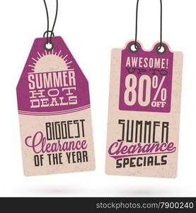 Collection of Vintage Summer Sales Related Hang Tags