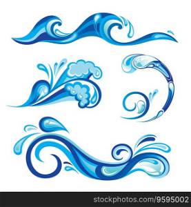Collection of water vector image