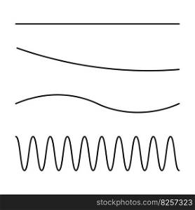 Collection of wavy or zigzag lines. Horizontal thin lines wave. Dotted line. Big set black color. Vector illustration. EPS 10.. Collection of wavy or zigzag lines. Horizontal thin lines wave. Dotted line. Big set black color. Vector illustration.