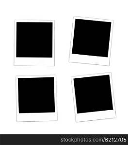 Collection photo frame . Set collection four photos frame for design scrapbook space for your text - vector