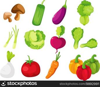 Collection vegetables set illustration