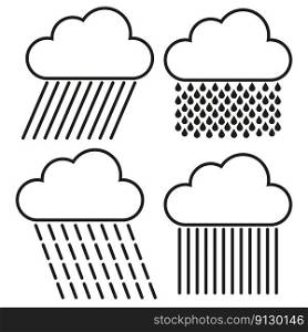 Collection with clouds rain icons. Cloud collection. Graphic element. Vector illustration. EPS 10.. Collection with clouds rain icons. Cloud collection. Graphic element. Vector illustration.