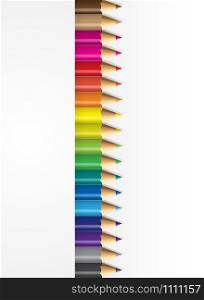 Collections of pencils colour with white background