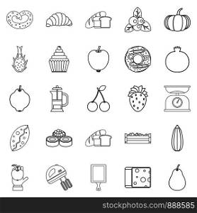 Collective farm icons set. Outline set of 25 collective farm vector icons for web isolated on white background. Collective farm icons set, outline style