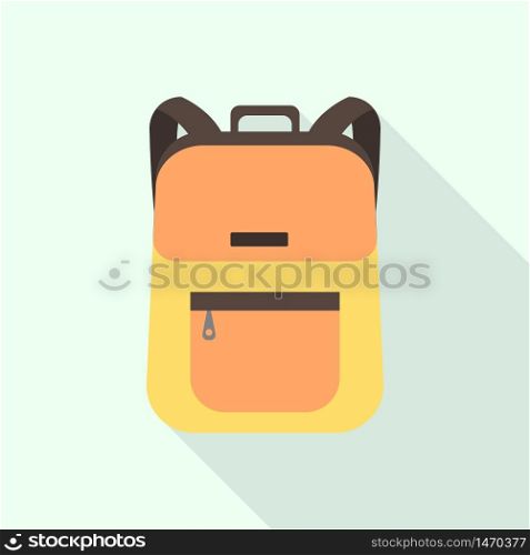 College backpack icon. Flat illustration of college backpack vector icon for web design. College backpack icon, flat style