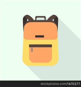 College backpack icon. Flat illustration of college backpack vector icon for web design. College backpack icon, flat style