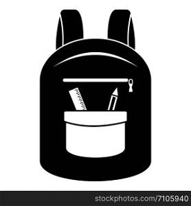 College backpack icon. Simple illustration of college backpack vector icon for web design isolated on white background. College backpack icon, simple style