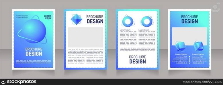College blank brochure design. Template set with copy space for text. Premade corporate reports collection. Editable 4 paper pages. Bahnschrift SemiLight, Bold SemiCondensed, Arial Regular fonts used. College blank brochure design