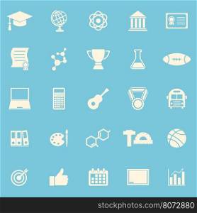 College color icons on blue background, stock vector