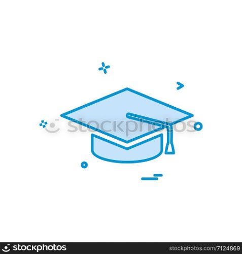College education graduation cap hat university icon vector design