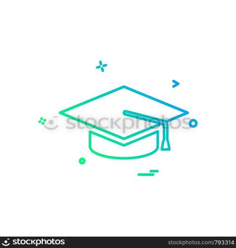 College education graduation cap hat university icon vector design