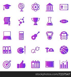 College gradient icons on white background, stock vector