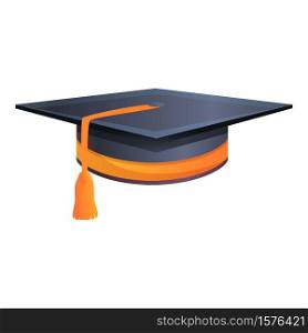 College graduation hat icon. Cartoon of college graduation hat vector icon for web design isolated on white background. College graduation hat icon, cartoon style