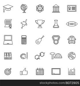 College line icons on white background, stock vector
