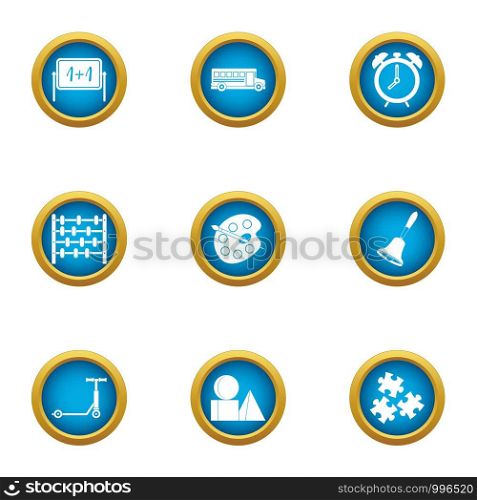 College of art icons set. Flat set of 9 college of art vector icons for web isolated on white background. College of art icons set, flat style