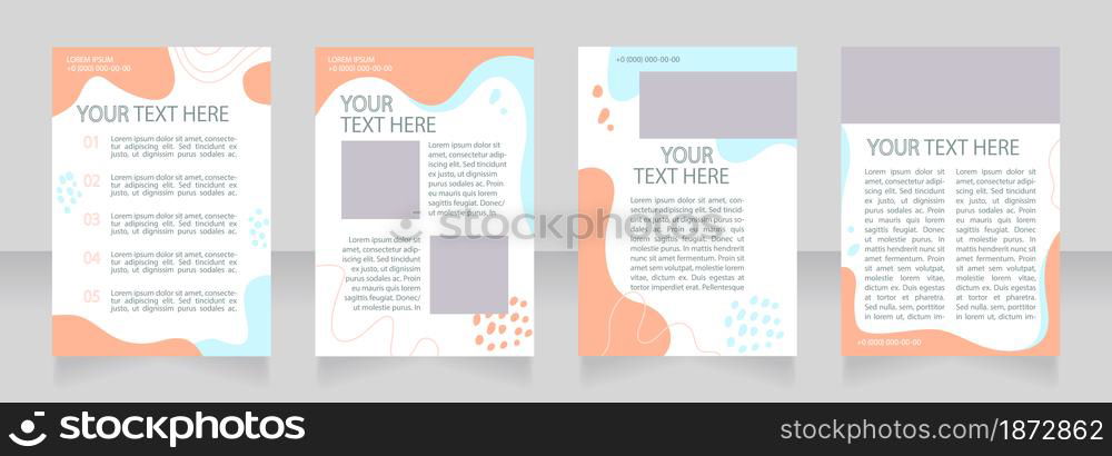 College promotion blank brochure layout design. Higher education guide. Vertical poster template set with empty copy space for text. Premade corporate reports collection. Editable flyer paper pages. College promotion blank brochure layout design
