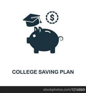 College Saving Plan creative icon. Simple element illustration. College Saving Plan concept symbol design from personal finance collection. Can be used for mobile and web design, apps, software, print. College Saving Plan icon. Line style icon design from personal finance icon collection. UI. Pictogram of college saving plan icon. Ready to use in web design, apps, software, print.