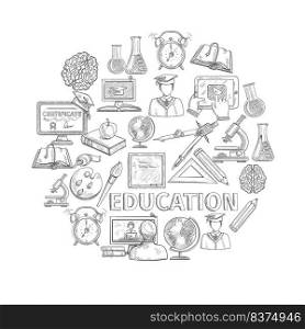college university education vector graphic illustration