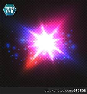 Collision of two forces with red and blue light. Vector illustration. Explosion concept. Collision of two forces with red and blue light. Vector illustration. Explosion concept.