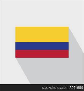 Colombia flag Long Shadow design vector