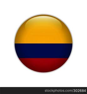 Colombia flag on button
