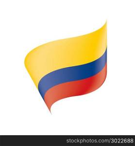 Colombia flag, vector illustration. Colombia flag, vector illustration on a white background