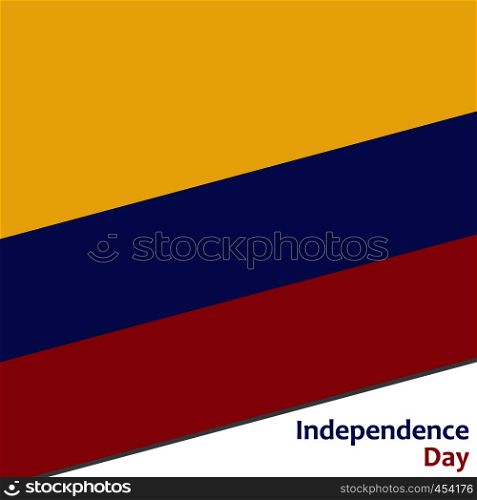 Colombia independence day with flag vector illustration for web. Colombia independence day