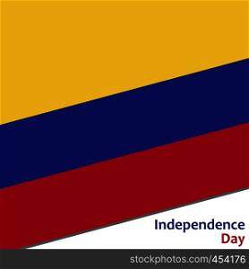 Colombia independence day with flag vector illustration for web. Colombia independence day
