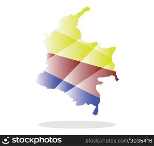 colombia map with flag
