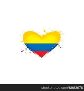 Colombia national flag, vector illustration on a white background. Colombia flag, vector illustration on a white background