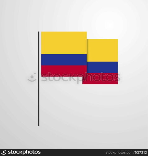 Colombia waving Flag design vector
