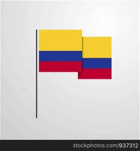 Colombia waving Flag design vector