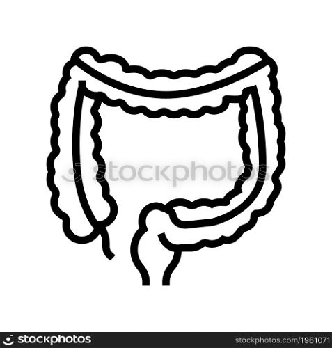 colon human organ line icon vector. colon human organ sign. isolated contour symbol black illustration. colon human organ line icon vector illustration