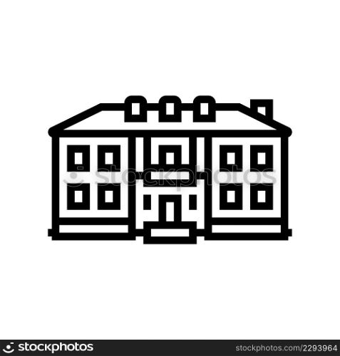 colonial house line icon vector. colonial house sign. isolated contour symbol black illustration. colonial house line icon vector illustration