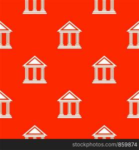 Colonnade pattern repeat seamless in orange color for any design. Vector geometric illustration. Colonnade pattern seamless