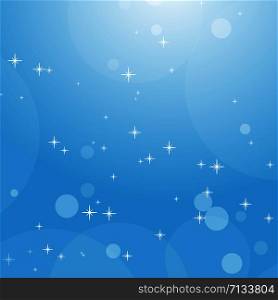 Color abstract background of blue sky with bokeh and stars. Simple flat vector illustration. Color abstract background of blue sky with bokeh and stars. Simple flat vector illustration.