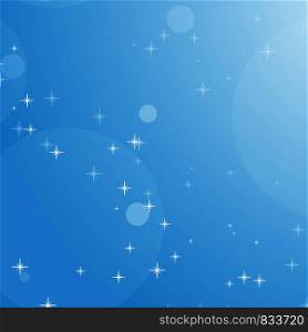 Color abstract background of blue sky with bokeh and stars. Simple flat vector illustration. Color abstract background of blue sky with bokeh and stars. Simple flat vector illustration.